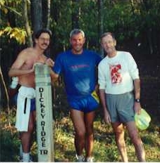 Roger with Chris and Joe at the end of their Birthday run in 1998